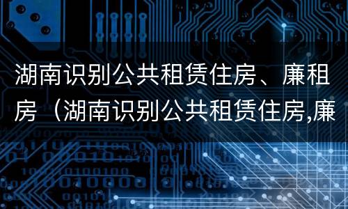 湖南识别公共租赁住房、廉租房（湖南识别公共租赁住房,廉租房是什么）