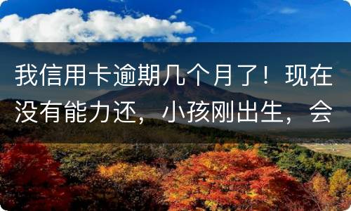 我信用卡逾期几个月了！现在没有能力还，小孩刚出生，会不会马上被坐牢