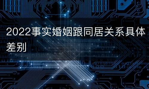 2022事实婚姻跟同居关系具体差别