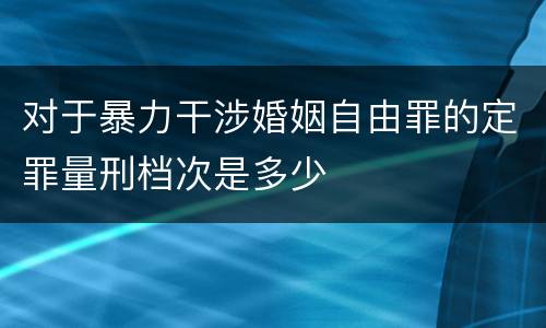 对于暴力干涉婚姻自由罪的定罪量刑档次是多少