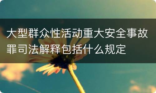 大型群众性活动重大安全事故罪司法解释包括什么规定
