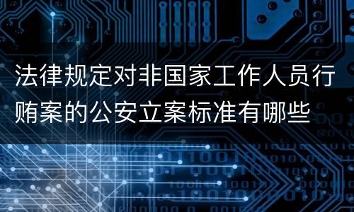 法律规定对非国家工作人员行贿案的公安立案标准有哪些