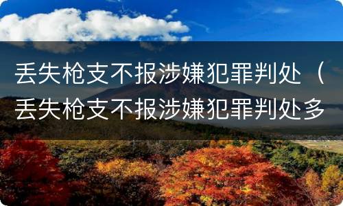 丢失枪支不报涉嫌犯罪判处（丢失枪支不报涉嫌犯罪判处多久）