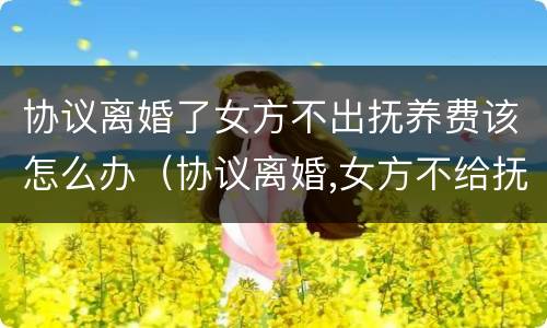 协议离婚了女方不出抚养费该怎么办（协议离婚,女方不给抚养费怎么办）