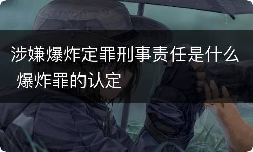 涉嫌爆炸定罪刑事责任是什么 爆炸罪的认定
