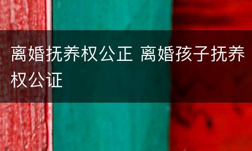 离婚抚养权公正 离婚孩子抚养权公证