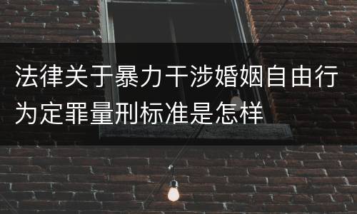 法律关于暴力干涉婚姻自由行为定罪量刑标准是怎样