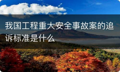 我国工程重大安全事故案的追诉标准是什么