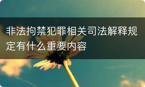 非法拘禁犯罪相关司法解释规定有什么重要内容