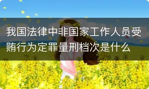 我国法律中非国家工作人员受贿行为定罪量刑档次是什么
