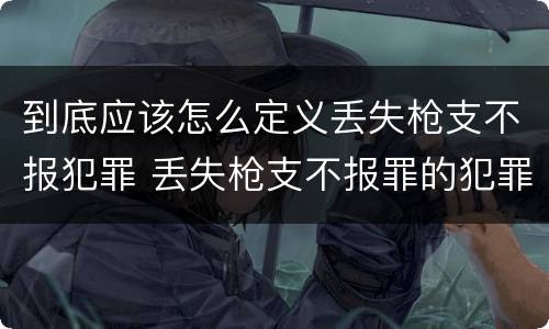 到底应该怎么定义丢失枪支不报犯罪 丢失枪支不报罪的犯罪主体只能是什么