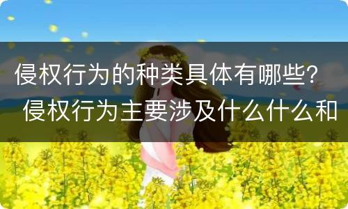 侵权行为的种类具体有哪些？ 侵权行为主要涉及什么什么和什么