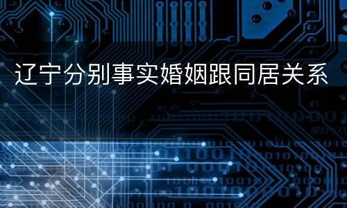 辽宁分别事实婚姻跟同居关系