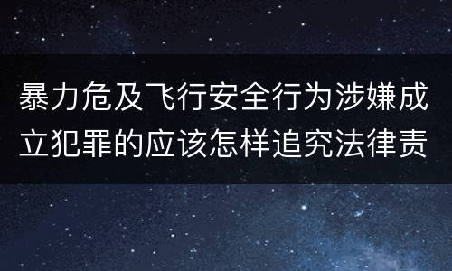 暴力危及飞行安全行为涉嫌成立犯罪的应该怎样追究法律责任