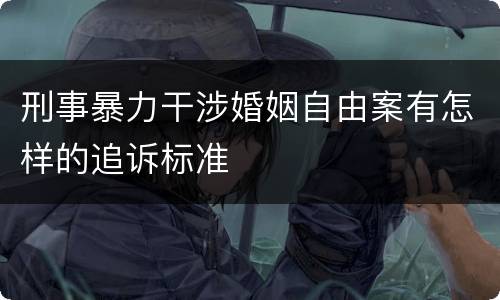 刑事暴力干涉婚姻自由案有怎样的追诉标准