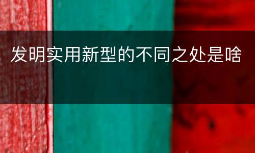 发明实用新型的不同之处是啥