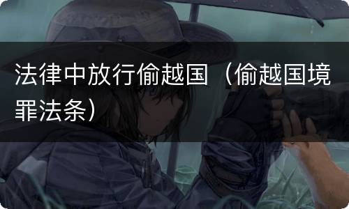 法律中放行偷越国（偷越国境罪法条）