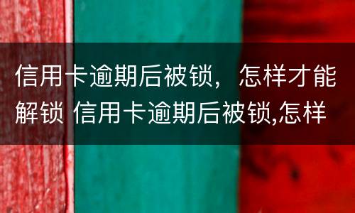 信用卡逾期后被锁，怎样才能解锁 信用卡逾期后被锁,怎样才能解锁银行卡