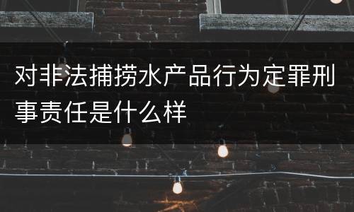 对非法捕捞水产品行为定罪刑事责任是什么样