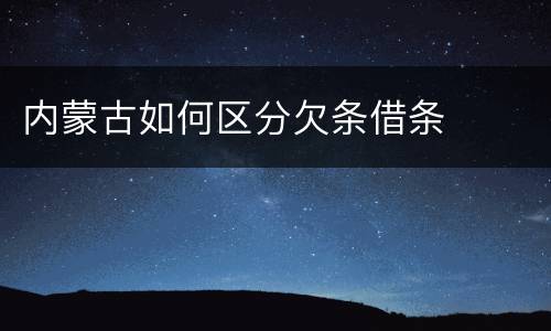 内蒙古如何区分欠条借条