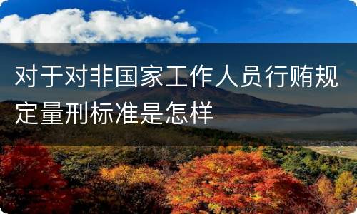 对于对非国家工作人员行贿规定量刑标准是怎样