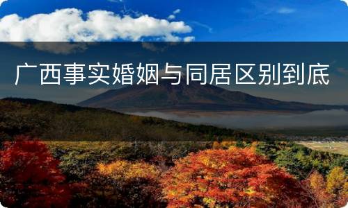 广西事实婚姻与同居区别到底