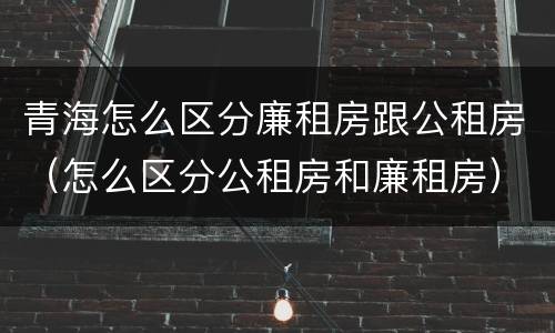 青海怎么区分廉租房跟公租房（怎么区分公租房和廉租房）