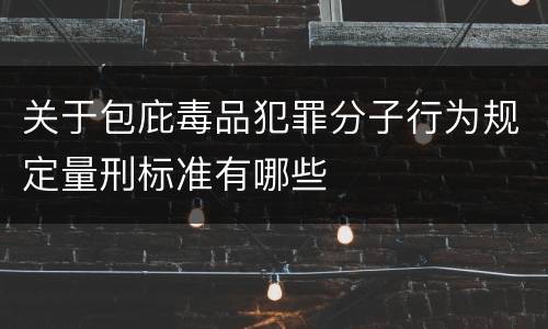 关于包庇毒品犯罪分子行为规定量刑标准有哪些