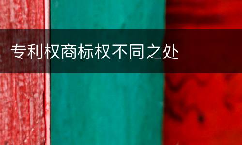 专利权商标权不同之处