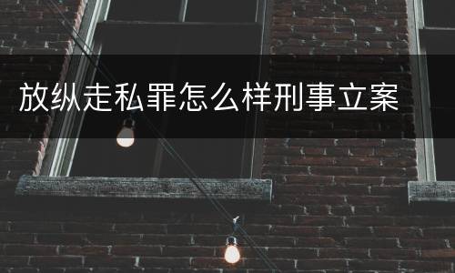 放纵走私罪怎么样刑事立案