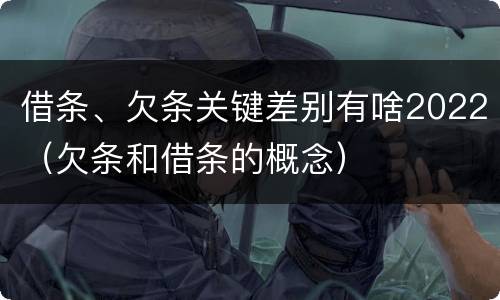 借条、欠条关键差别有啥2022（欠条和借条的概念）