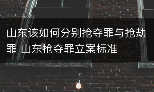 山东该如何分别抢夺罪与抢劫罪 山东抢夺罪立案标准
