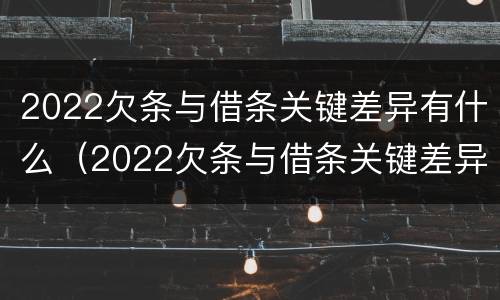 2022欠条与借条关键差异有什么（2022欠条与借条关键差异有什么影响）