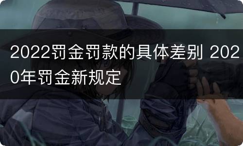 2022罚金罚款的具体差别 2020年罚金新规定