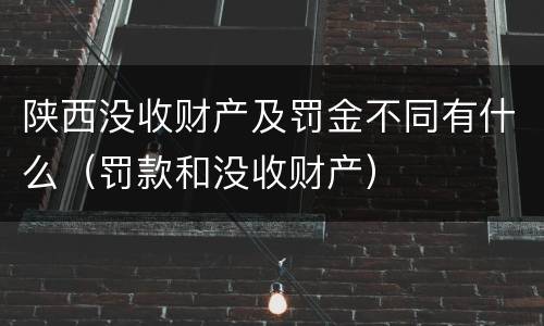 陕西没收财产及罚金不同有什么（罚款和没收财产）