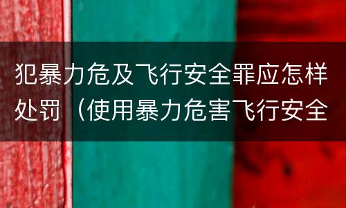 犯暴力危及飞行安全罪应怎样处罚（使用暴力危害飞行安全罪的主要特征）