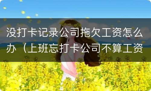 没打卡记录公司拖欠工资怎么办（上班忘打卡公司不算工资怎么办）