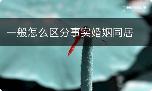 一般怎么区分事实婚姻同居