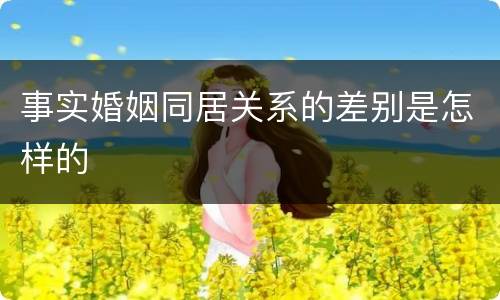 事实婚姻同居关系的差别是怎样的