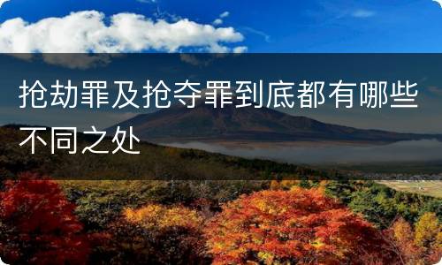 抢劫罪及抢夺罪到底都有哪些不同之处