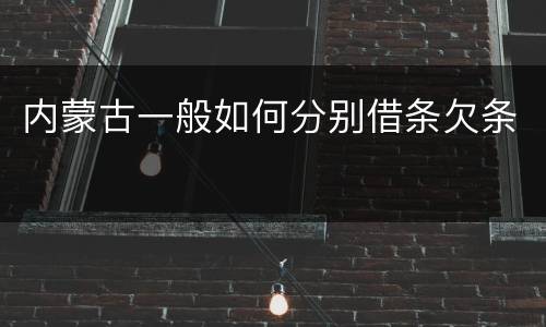 内蒙古一般如何分别借条欠条