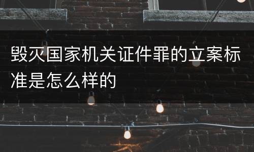 毁灭国家机关证件罪的立案标准是怎么样的