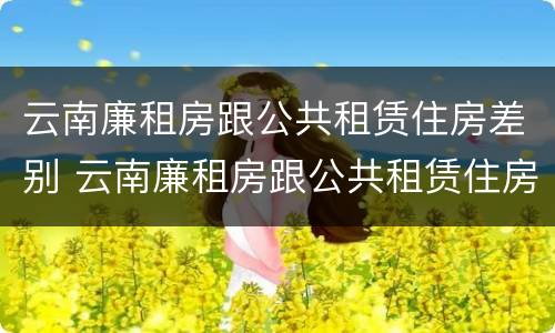 云南廉租房跟公共租赁住房差别 云南廉租房跟公共租赁住房差别大吗