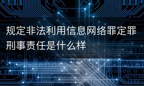 规定非法利用信息网络罪定罪刑事责任是什么样