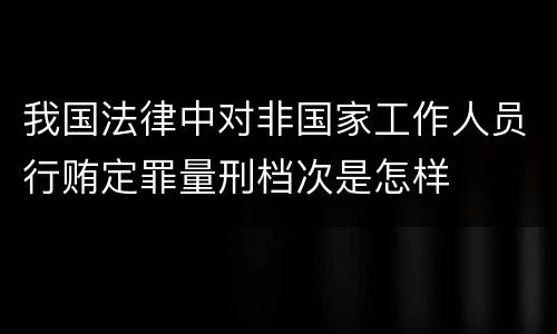 我国法律中对非国家工作人员行贿定罪量刑档次是怎样