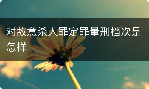 对故意杀人罪定罪量刑档次是怎样