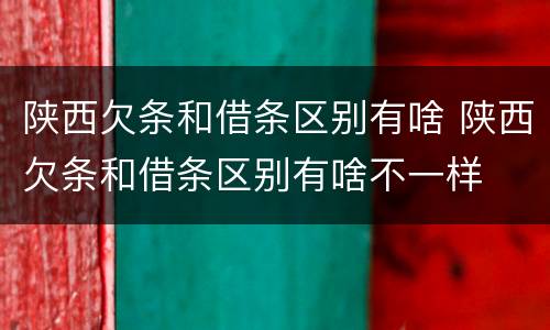 陕西欠条和借条区别有啥 陕西欠条和借条区别有啥不一样