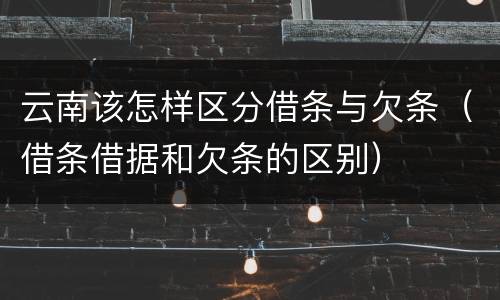 云南该怎样区分借条与欠条（借条借据和欠条的区别）