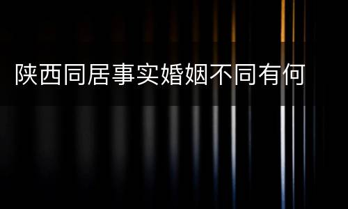 陕西同居事实婚姻不同有何
