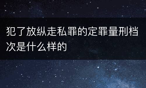 犯了放纵走私罪的定罪量刑档次是什么样的